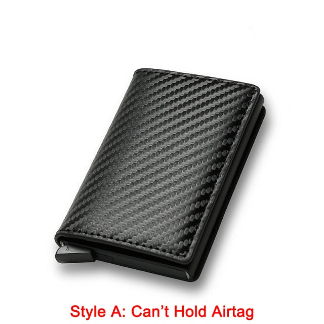Smart Air Tag Wallet | Premium Genuine Leather & Carbon Fiber